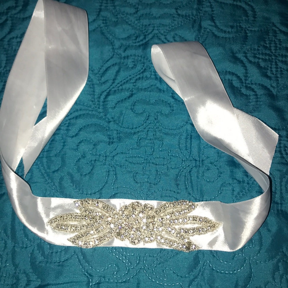 New Rhinestone Ribbon Headband/Belt Sash